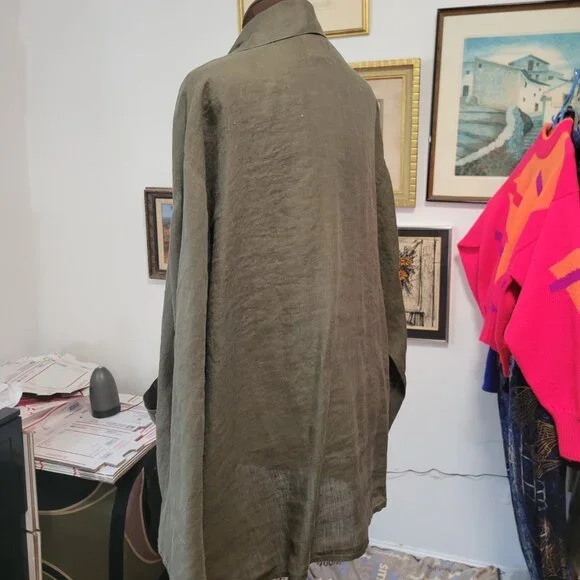 Vintage 90's Flax by Jeanne Engelhart Linen Jacket Size M - Picture 6 of 10